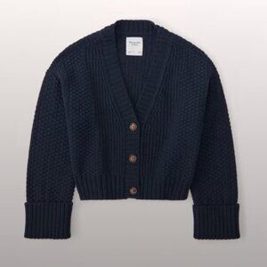 Abercrombie & Fitch Seed-stitch Cable Cardigan: Size Medium